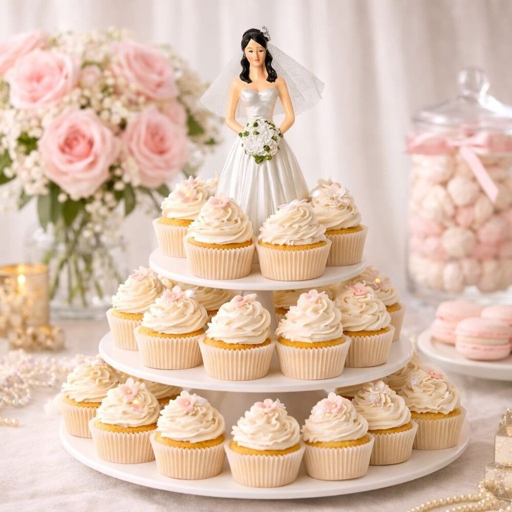 Wilton Bride Cake Topper Figurine Wedding Bridal Shower VTG Decor Black Hair